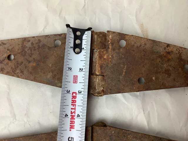 Vintage Rusty Metal Barn Door Gate Strap Hinge 16" LOT of 3 Primitive Garden Art 3