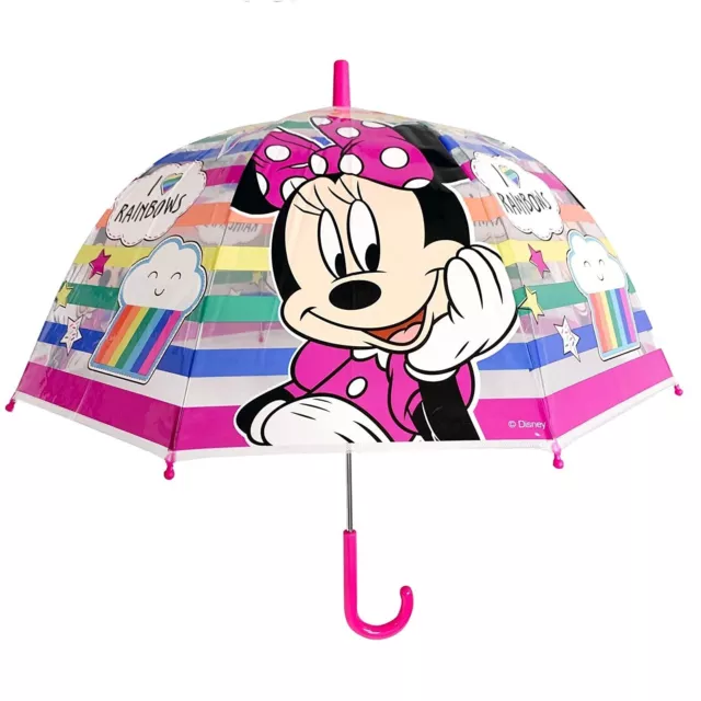 Disney Minnie Mouse Paraguas Transparente Niños Parasol A Copula Lluvia 2