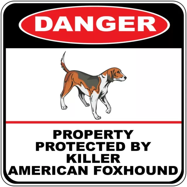 Crossing Sign Danger Property Protected Killer American Foxhound Dog Cross Xing