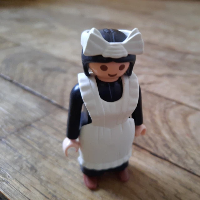 Figurine Playmobil Servante Jaune Et Bleu Vintage - Série Rose 1900 Maison De Poupée