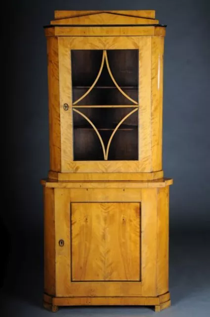 Biedermeier Mobile ad Angolo, Vetrina da Esposizione 19. Jhd Betulla O-253