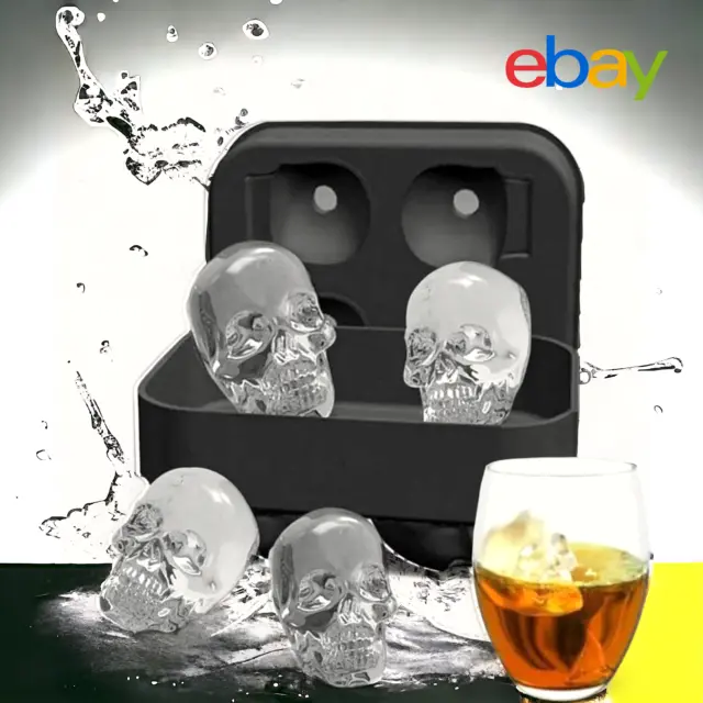 Cubo de hielo molde forma de calavera 3D fabricante barra fiesta bandejas de silicona molde de chocolate hágalo usted mismo