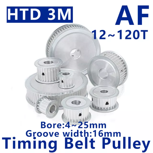 HTD 3M AF-Type 12~120T Synchronous Wheel Timing Belt Pulley For 15 mm Width Belt