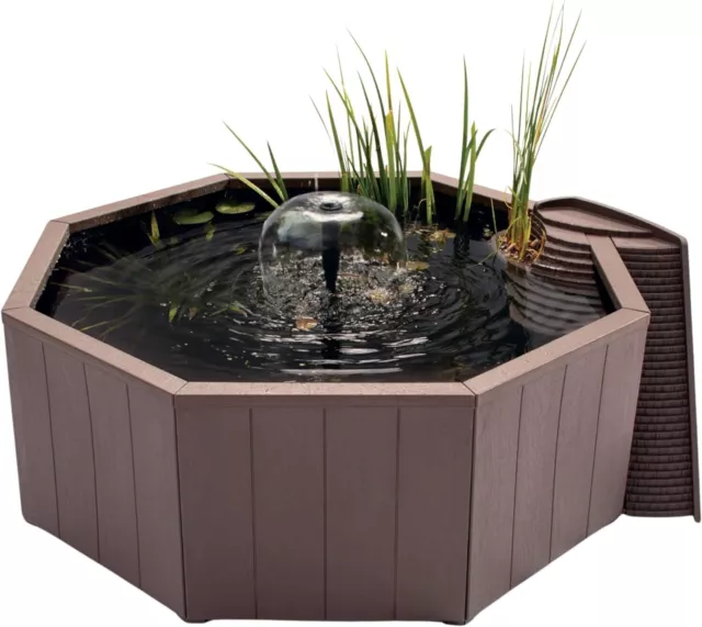 Blagdon No Dig Nature Pool Garden Wildlife Pond & Solar Fountain Click Fit