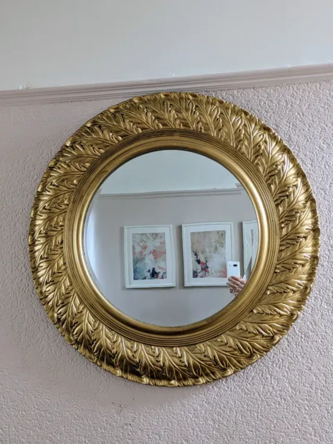 Large Gold Circular Vintage Mirror