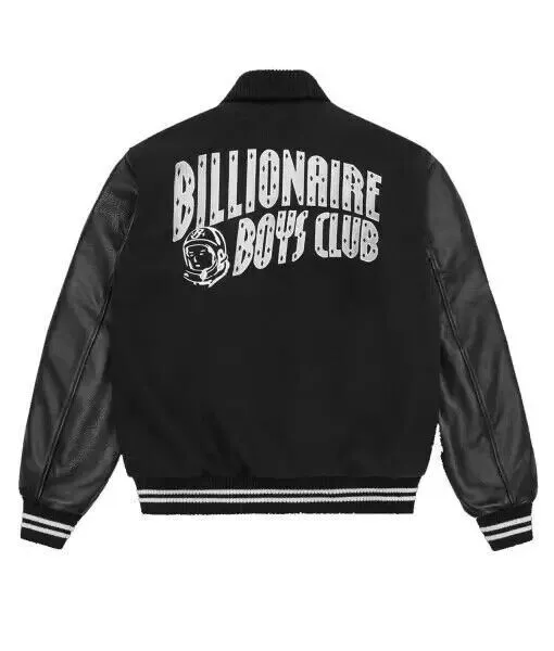 Billionaire Boys Club Varsity Letterman Wool & Genuine Leather Sleeves Jacket