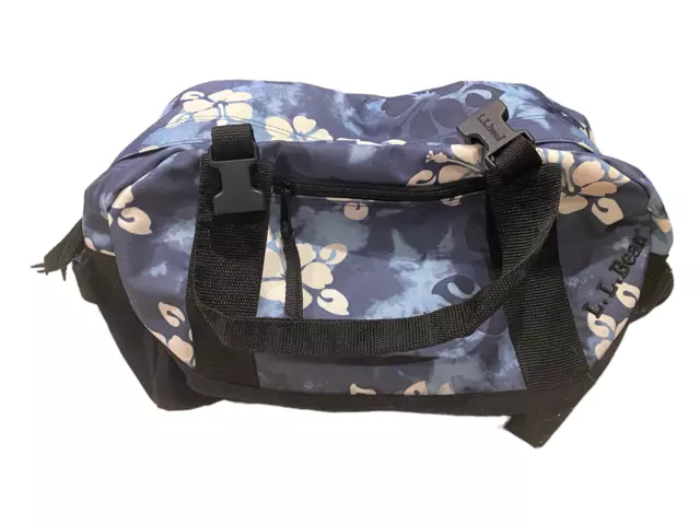 LL Bean Adventure Duffle Medium Bag Teal Floral Hawaiian Tropical Patricia