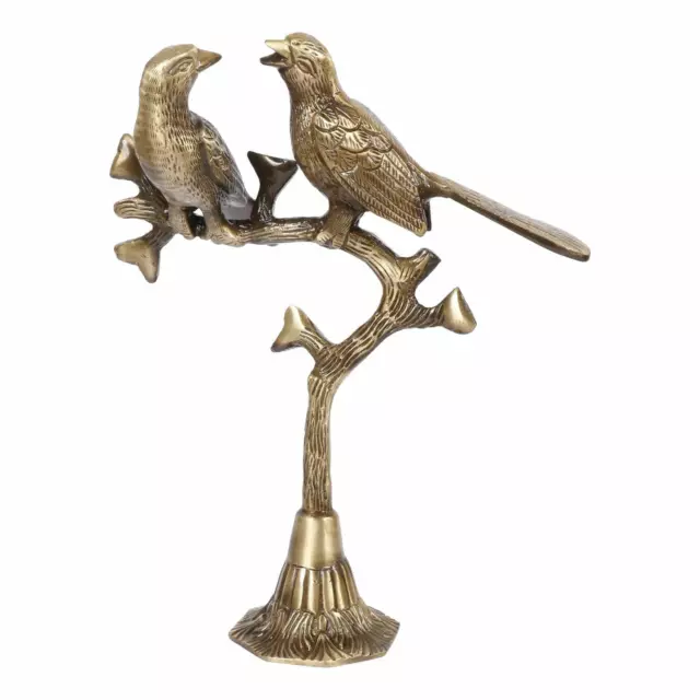 Brass Love Birds Sitting On Tree Branch Couple Decorative Bird Pair Diwali Gift