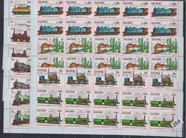 # 10X Zaire 1979 - Mnh - Locomotives