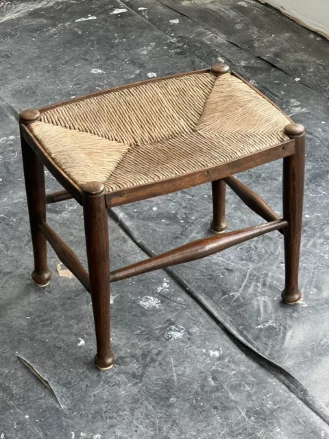 Arts And Crafts Rush Seated Stool