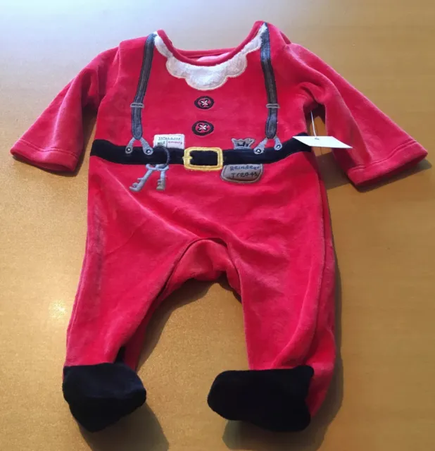 Santa Father Christmas Baby Girls Boy Babygrow Outfit Upto 1 Month Bnwt Gift New