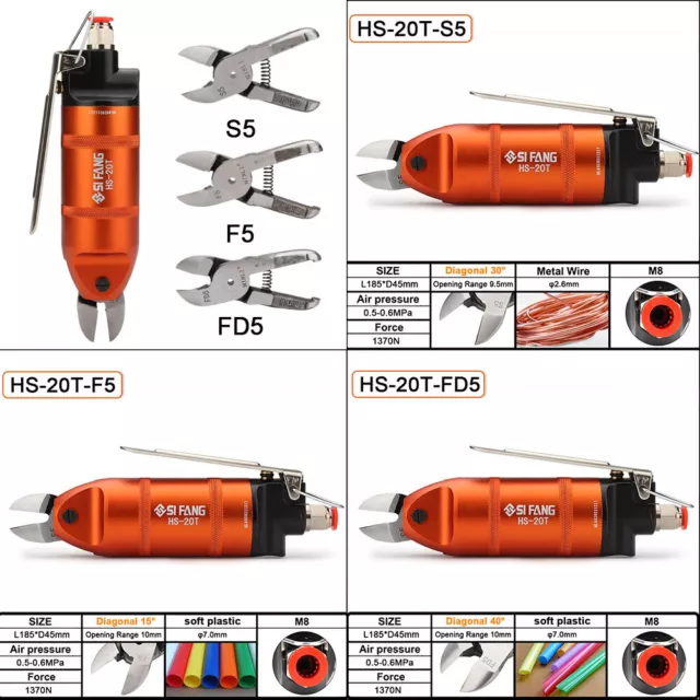 HS-2OT Mini Air Power Scissors Straight Pneumatic Nipper Metal Scissors Shears