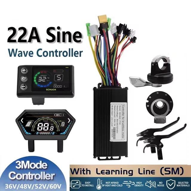 36v Electric Scooter Controller 36V/48V 22A Brushless Motor Controller (500W E-Bike Conversion) 48v Ebike Controller