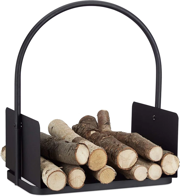 " 10022299 Cesto Porta-Legna Da Camino Contenitore Grande Culla per Legname Meta