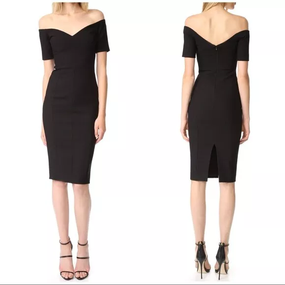 NWT 385 CINQ a Sept Birch Dress black sz 0 off shoulder 249.99 PicClick