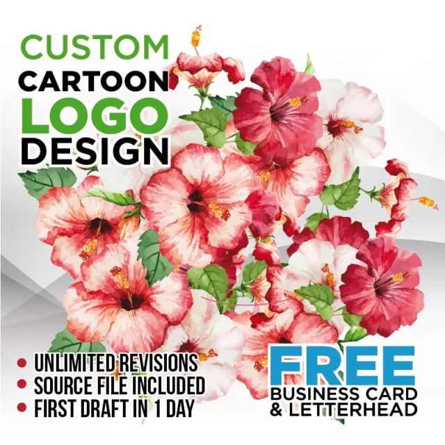 Custom Watercolor Logo Design - Professional Service! - Free Business Card!