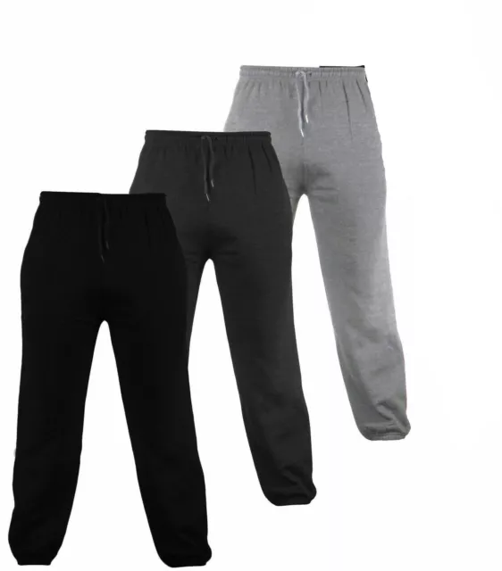 Kids Boys Girls Unisex Plain 4-16 YRS School Jogging Sport Bottoms Fleece Jogger