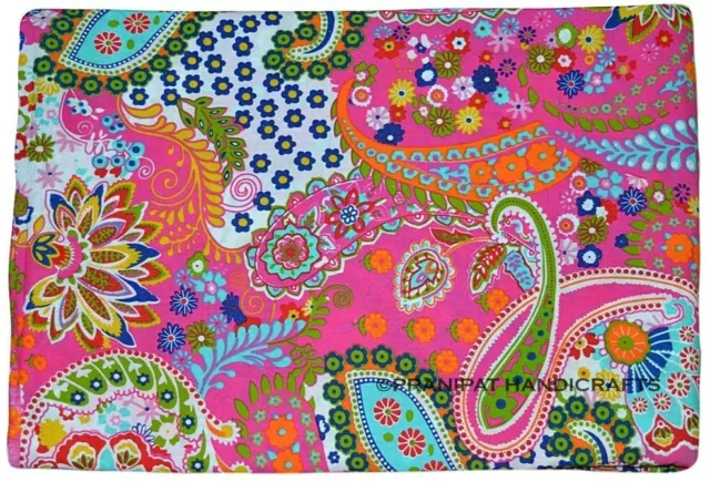 Indisch Paisleymuster Baumwolle Pink Luxus Weich Hippie Schneiderei Stoff Von