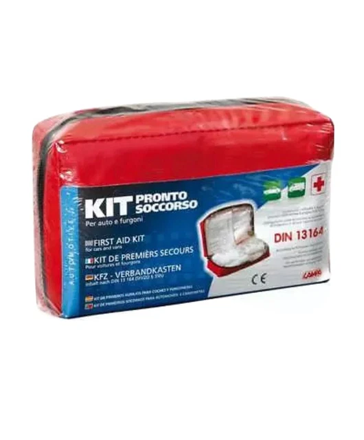 Kit pronto soccorso per auto furgoni conforme N.E. DIN 13164 Sicurezza Ferite