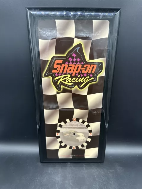 VTG Snap-On Racing Checkered Flag  1999 Wall Clock Mancave 23x11