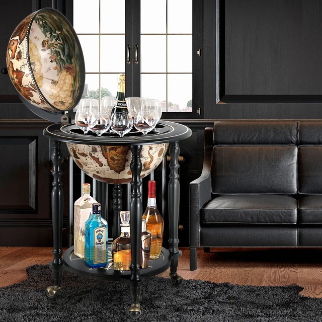 ANTIQUE GLOBE ALCOHOL Cabinet Round Mini Bar Drinks Serving