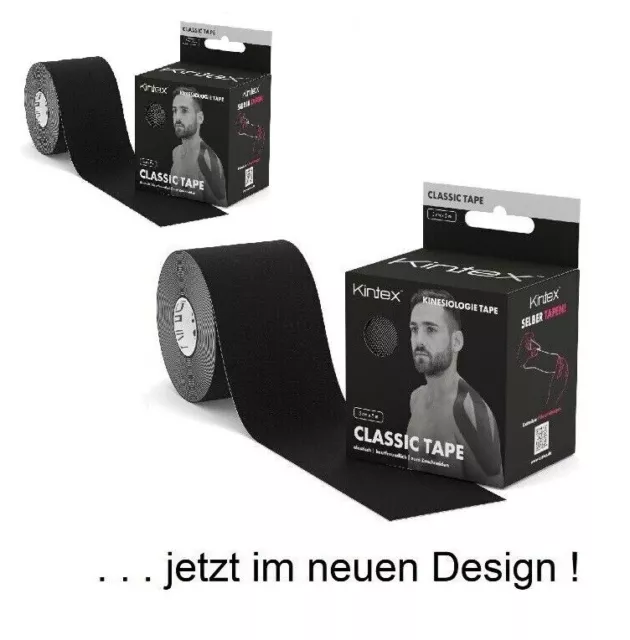 KINTEX👍🏻 Kinesiologie Tape classic 2 Rollen schwarz 5cm/5m SPORT PHYSIO REHA