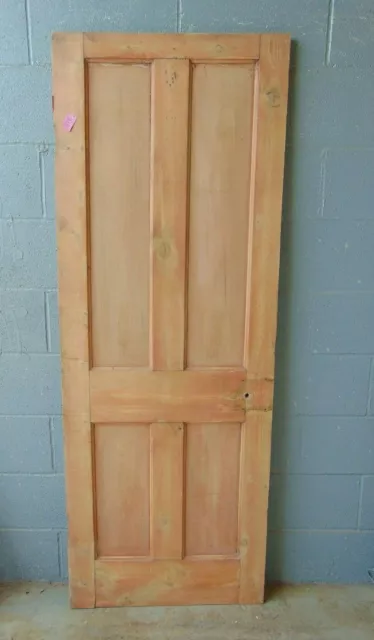 Reclaimed 29 3/4" x 75" Pine Victorian Door 4 Panel Internal Door 678