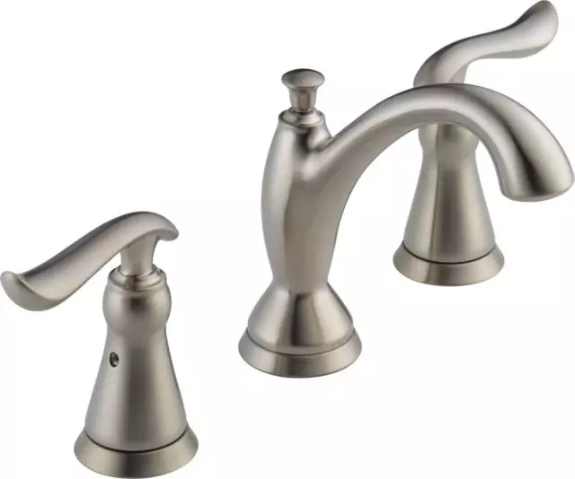 Delta Linden Widespread Bathroom Faucet 2L  Stainless-Certified Refurbished