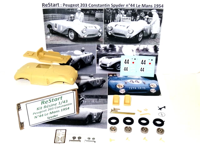 Peugeot 203 Spyder Constantin N°44 Des 24H Du Mans 1954 - Kit Résine 1/43 ReStart