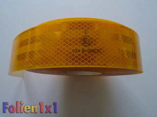 2€/m 50 lfm x 55mm gelb 3M Scotchlite Konturmarkierung Reflexfolie Festaufbau