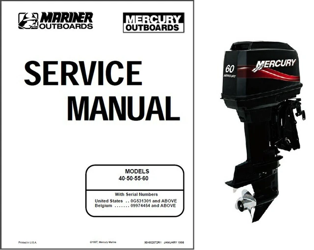 Manuel Entretien Moteur Hors-bord Mercury 4 Temps CD MANUEL D'ENTRETIEN moteur hors-bord Mercury Mariner 40/50/55/60 (2