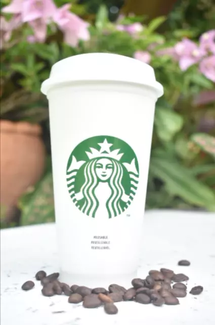 10 STARBUCKS TRAVEL CUPS new white reusable grande 16oz