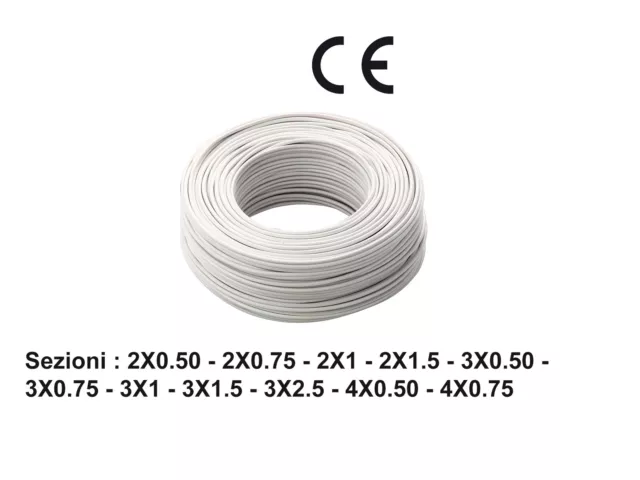 Cavo Gommato Multipolare Varie Metrature Filo Elettrico Colore Bianco