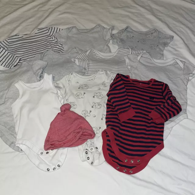 bundle of 10 baby boys bodysuits/vests 9-12 months