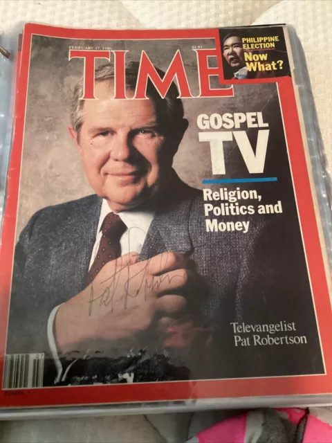 Pat Robertson - Time Magazine Cover Signed 1986 Televangelist Signed In Person