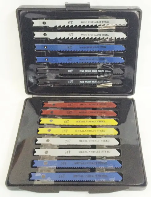 AJ WHOLESALE ( TAIB0706-014 ) Jig Saw Blades with case - 14 Pc Tool Accessories.
