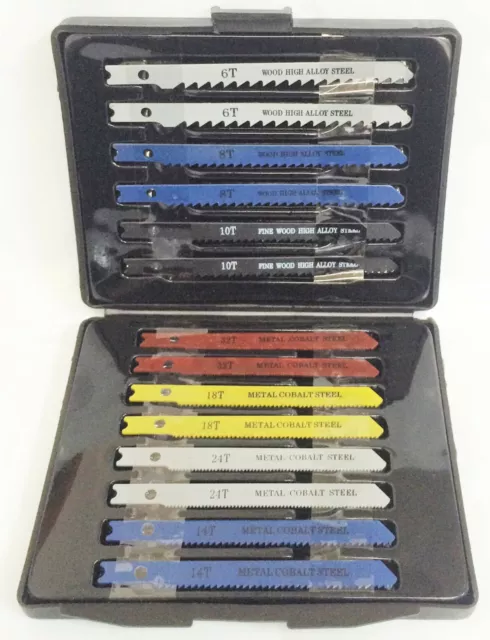 AJ WHOLESALE ( TAIB0706-014 ) Jig Saw Blades with case - 14 Pc Tool Accessories.