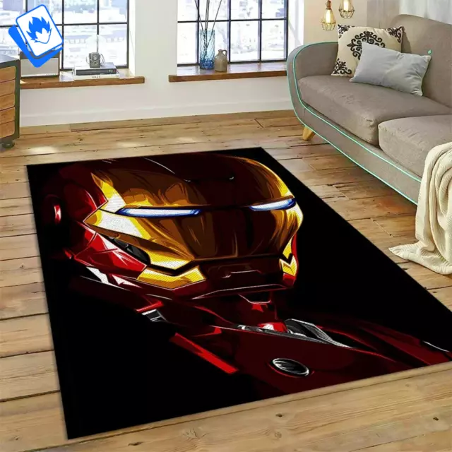Tappeto Supereroi 120x160cm Iron Man Tony Stark Armatura Marvel Dc Comics