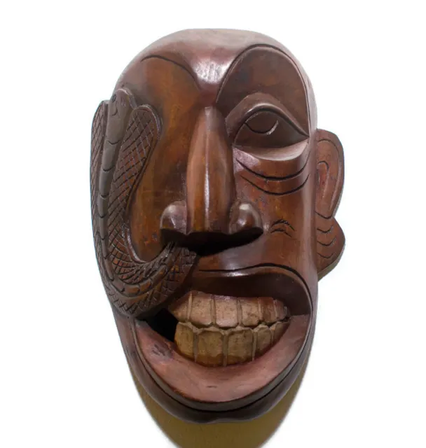 African Totem Mask Wood Carving Wooden Craft Home Wall Decor Tropical  Tribal
