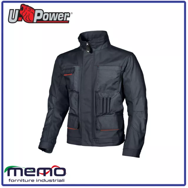GIACCA UOMO da lavoro BLU giacchetto U POWER giaccone taglie grandi forti TASCHE