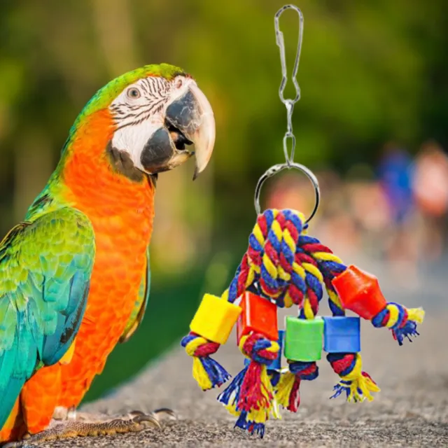 Juguete para mascotas pájaro ligero resistente a las mordeduras colgante mascota loro juguete inofensivo