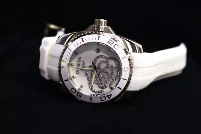 Invicta Women s 0486 Angel Stainless Steel Mother Of Pearl Dial White Watch