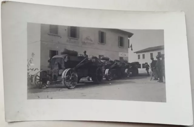 Fotografia Prima Guerra Soldati Italiani Camion Fronte Trincea Militare Foto