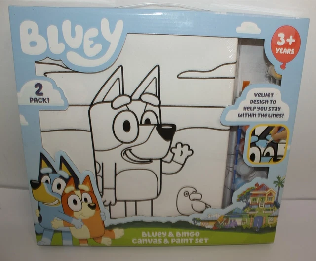BLUEY & BINGO Canvas & Paint Set 2 Pack 3+ Brand New Hunter Leisure £19