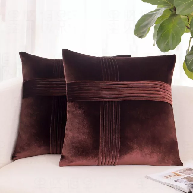 2 Pack Throw Pillow Covers Set Sofa Decor  Cushion Cases Velvet Premium Cushion