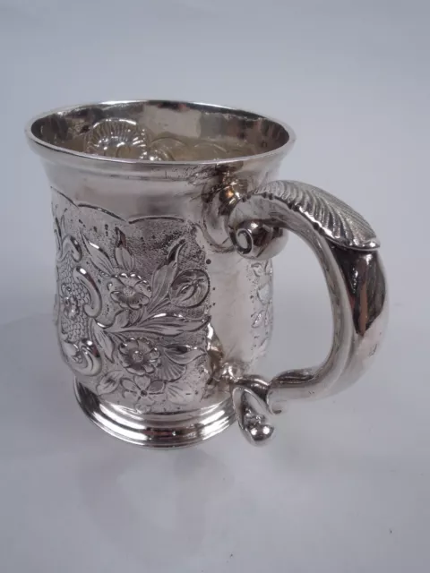 George II Mug Antique Georgian Christening Baby Cup English Sterling Silver 1735