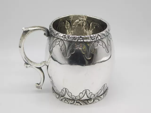 EARLY RARE SPANISH COLONIAL STERLING SILVER BARREL CUP TANKARD MUG b