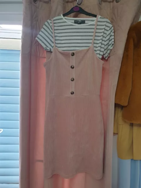 abito estivo ragazza top e abito pinafore età 9-10 anni nuovissimo