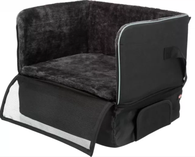 Trixie Car Dog Seat and Travel Bed Raised with Straps, Buckle & Belt Slit, Black 2