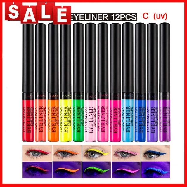 Colored Eyeliner Tool Set Waterproof Pencil Long Lasting Matte Luminous (C)